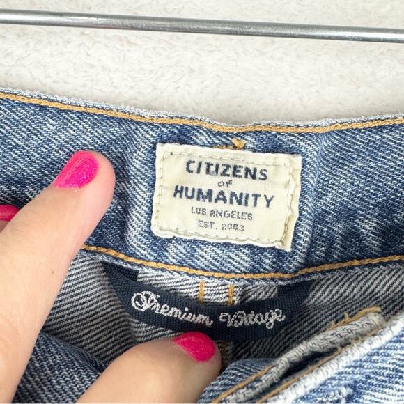 Citizens of Humanity Emery Crop Distressed Relaxed Straight In Heatwave Wash 28 - Picture 8 of 16